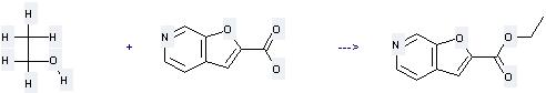 The Furo[2, 3-c]pyridine-2-carboxylic acid can react with Ethanol to get Furo[2, 3-c]pyridine-2-carboxylic acid ethyl ester.